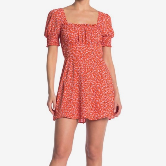 ROW A Dresses & Skirts - ROW A | Floral Puff Sleeve Smocked Mini Dress | Nordstrom Rack